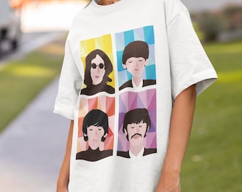 The Beatles Comfort Colors T-Shirt Ewige Legenden (John Lennon, Paul McCartney, George Harrison, Ringo Starr) - 60er, 70er Jahre Unisex Soft Tee
