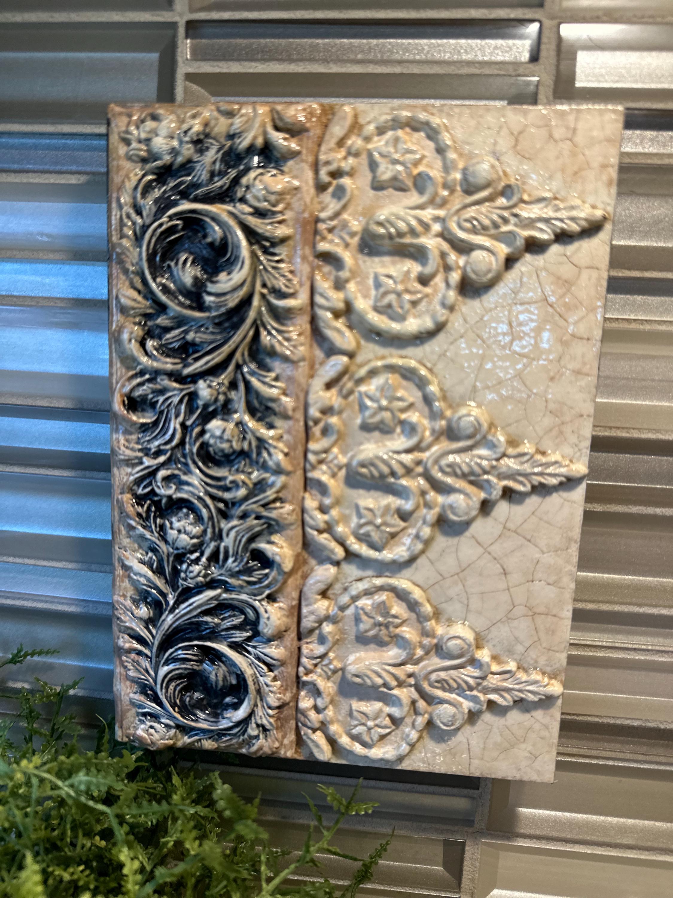 Handmade Architectural Memory Tile: Crackle Finish Wall Decor, 5x7 ...