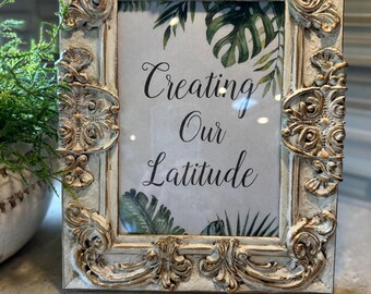 Unique 5x7 Photo Frame Home Decor White with Gold Highlights