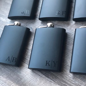 Personalized  Flask | Personalized Black Flask | Groomsman Flask | Best Man Flask | Wedding Party Flask | Bridal Party Flask