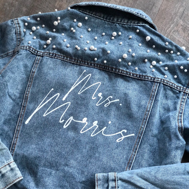 PERSONALIZED Statement Denim Bridal Jacket Customized Wedding - Etsy