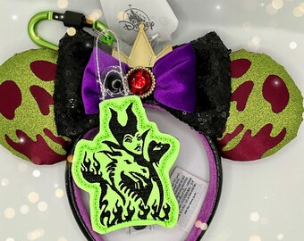 Maleficent, glow-in-the-dark ears holder, Maleficent and dragon Ears Keeper