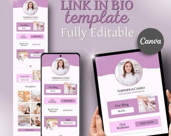 Aesthetic instagram Link In bio Template | Digital Editable Template | Instagram Landing Page | Link In Bio Editable Template |