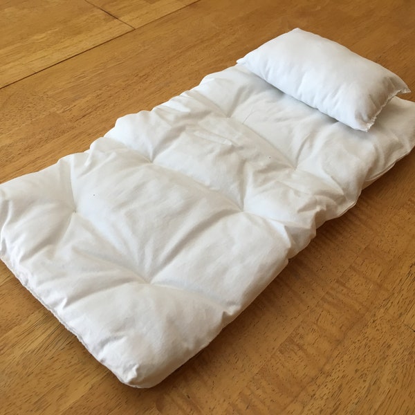 Quilted Mattress with Pillow for 18" Doll Beds - Polyester Fiber Filled
