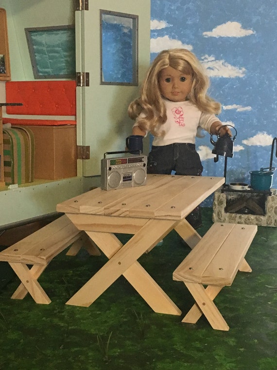 american girl doll picnic table