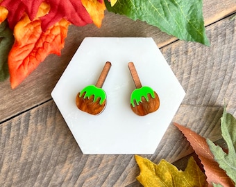 Candy Apple stud earrings