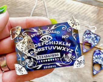 Ouija Board Necklace & Earring Set
