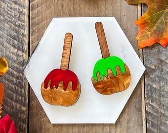 Candy Apple Brooch - Fall Fair Bakery Statement Pin