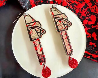 Bloody Chainsaw Earrings