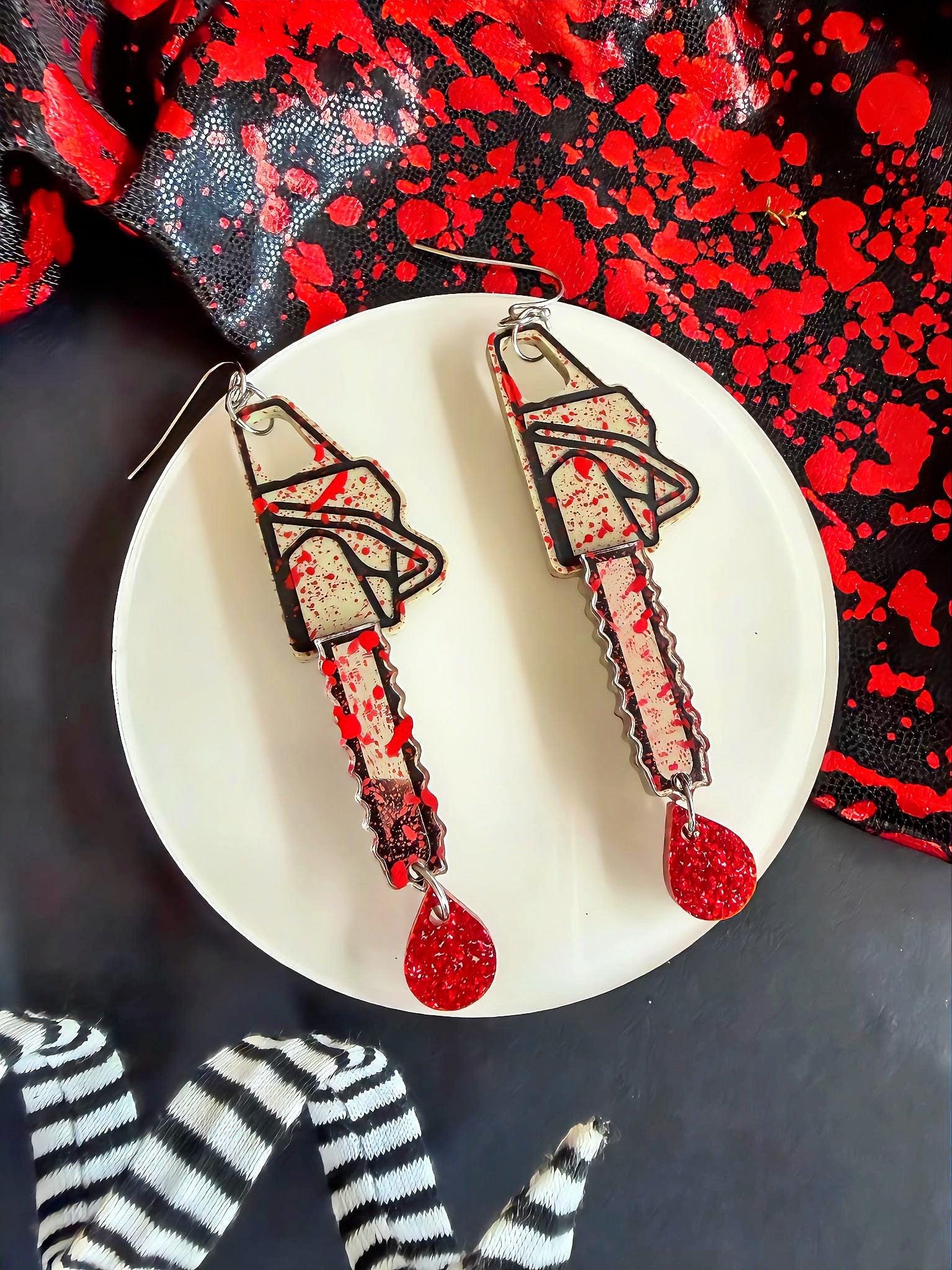 Chainsaw Earrings - Etsy