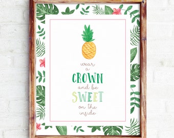 Tropical Pineapple Art Print: Girl's Nursery Decor