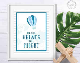 Travel Nursery Art Print: Airplane World Map Decor