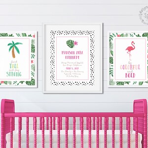 Tropical Art Prints | Flamingo Nursery Decor | Tropical Nursery Print ...