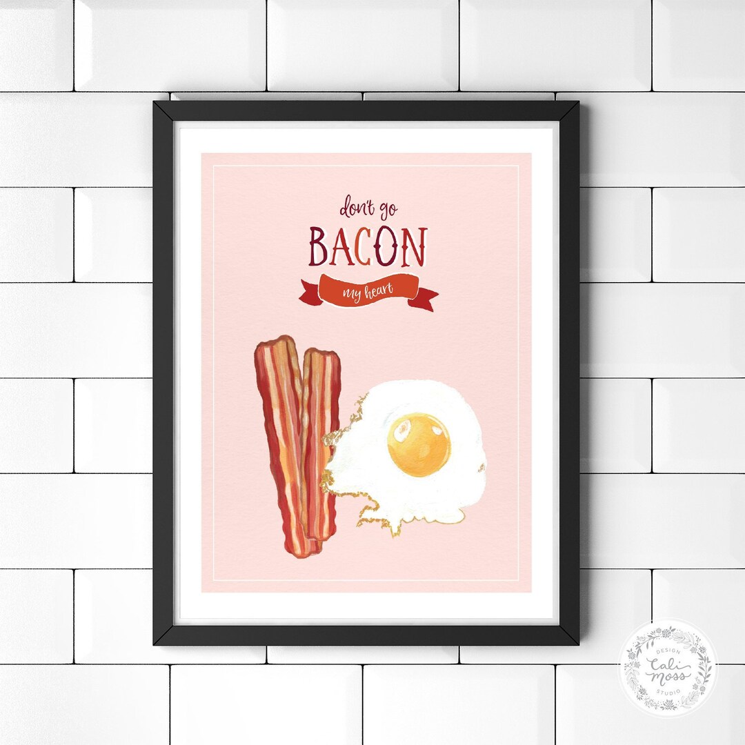 Kitchen Wall Art Bacon and Eggs Art Print Kitchen Decor Breakfast Food