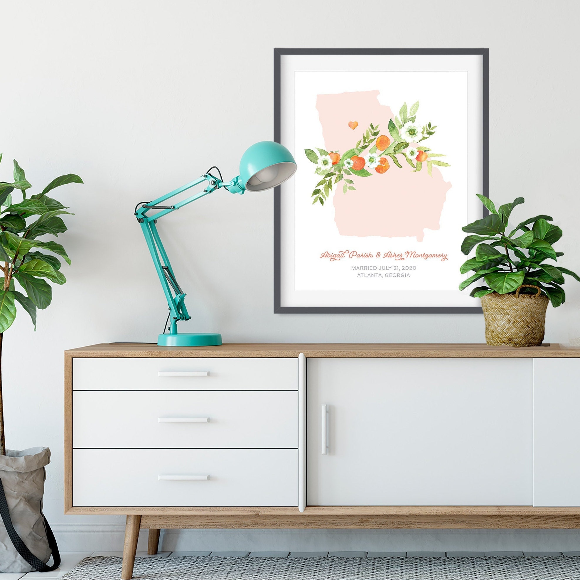 Georgia State Wall Art | Custom Wedding Gift | Personalized Home Decor ...