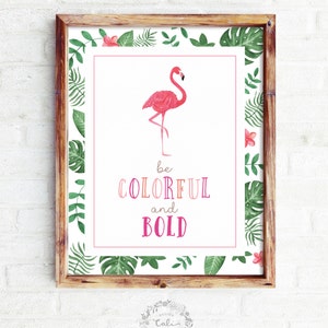 Tropical Art Prints | Flamingo Nursery Decor | Tropical Nursery Print ...