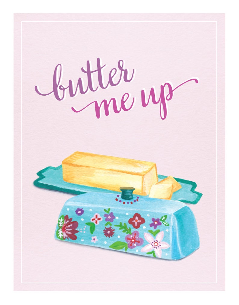 Kitchen Art Print Kitchen Quote Butter Dish Painting Etsy