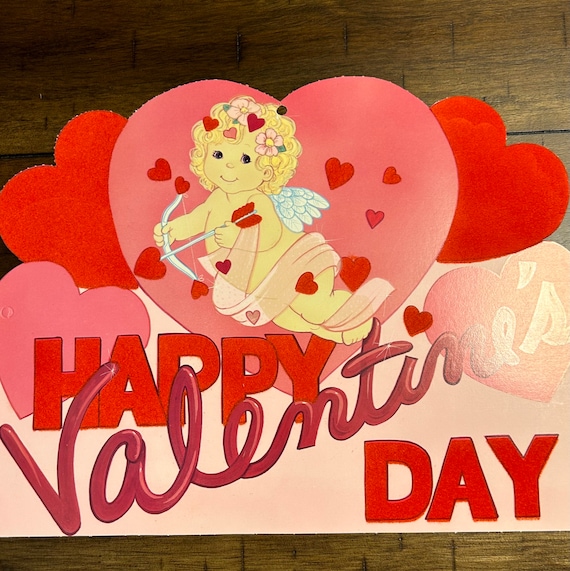 Adorable Vintage 1980's Eureka Valentines Cupid 'happy Valentine's