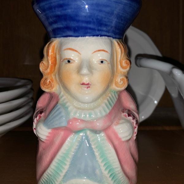 Super RARE Vintage 1920s Colonial Pink Dress Lady Toby Jug - Maruyama Toki Yamashiro Ryuhei - 5” Tall