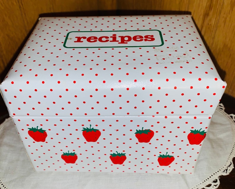 Vintage 1980s Cute Strawberries Recipe Box by CR Gibson Etsy