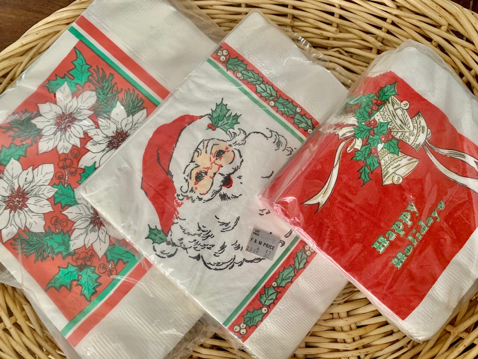 Lot of Vintage Paper Christmas Napkins Never Opened Etsy