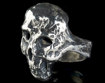 MECCANICO - Anello con teschio in argento