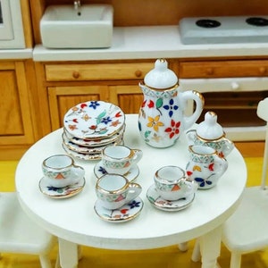 Porcelain Tea Set 10 Piece Cute Tea Set,Automation China Tea Cups with Gift  Box Tea Gift Sets for Adults Great Gift Tea Party Dinner-10 Piece (Color 