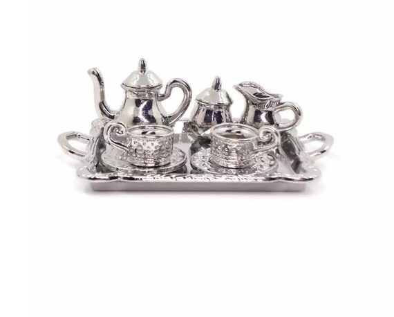 barbie metal tea set