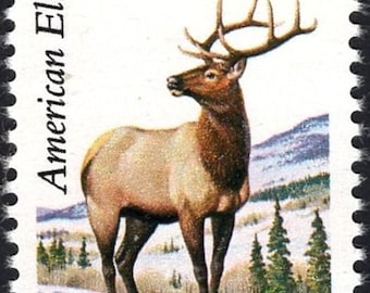 Five 22c American Elk Stamp .. Unused US Postage Stamps .. Pack of 5 stamps | Nature on stamps | Wildlife | Rocky Mountains | Southwest Life