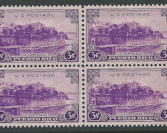 10er Pack .. 3c Porto Rico Briefmarke von 1937 .. 10 Vintage unbenutzte US Briefmarken | Karibisches Meer | San Juan | Hochzeitsstempel