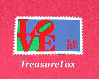 Pack of 10 .. Original 8 cent LOVE stamp .. Unused Vintage Postage Stamps .. 1st  LOVE stamp | Valentine | Love letters | Just for him/her