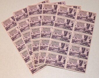 Paquet de 50... Timbres californiens 3 c du centenaire en or de 1948... Timbres-poste vintage inutilisés... Sacramento Gold country | Frais de port de mariage