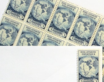 Sellos de 3 centavos de la expedición antártica de Byrd de 1933 / Sellos postales estadounidenses antiguos sin usar. Paquete de 10 sellos / Sello de la década de 1930 / Sello de 3 centavos / Expedición Antártica