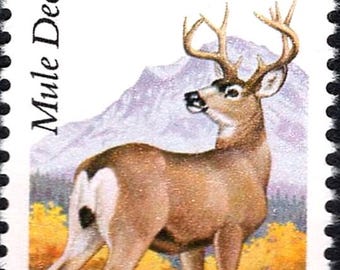 Five 22c Mule Deer Stamp | Unused US Postage Stamps | Pack of 5 stamps | Nature on stamps | Wildlife | Boho Wedding | Stamps for Mailing