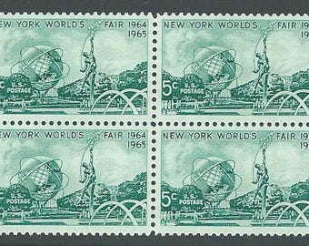 Pack of 20 .. 5c New York World's Fair .. issue of 1964 .. Vintage Unused US Postage Stamps .. Souvenir of the 1960s | New York landmarks