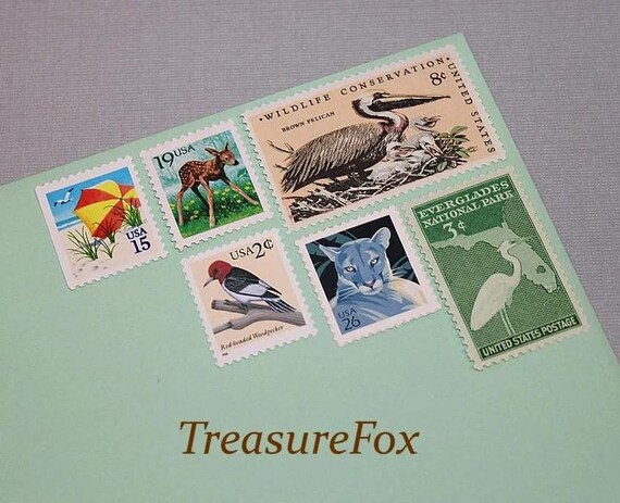 Florida Wildlife Vintage US Postage Stamps | 78c for 5 Letters