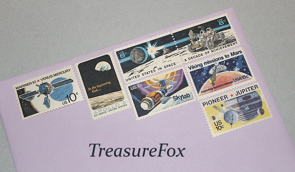 Vintage US Space Postal Stamps Editorial Image - Image of historic,  celebrate: 85362460