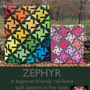 Zephyr A Beginner-Friendly Modern Scrap Quilt Pattern in Five Sizes PDF pattern image 1