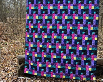 Windsuit - A 1980s Beginner-Friendly Modern Row Quilt (PDF Download)