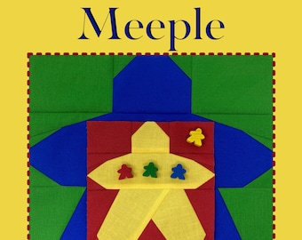 Meeple Game Night Paper Pieced Quilt Block (FPP) (PDF Pattern)