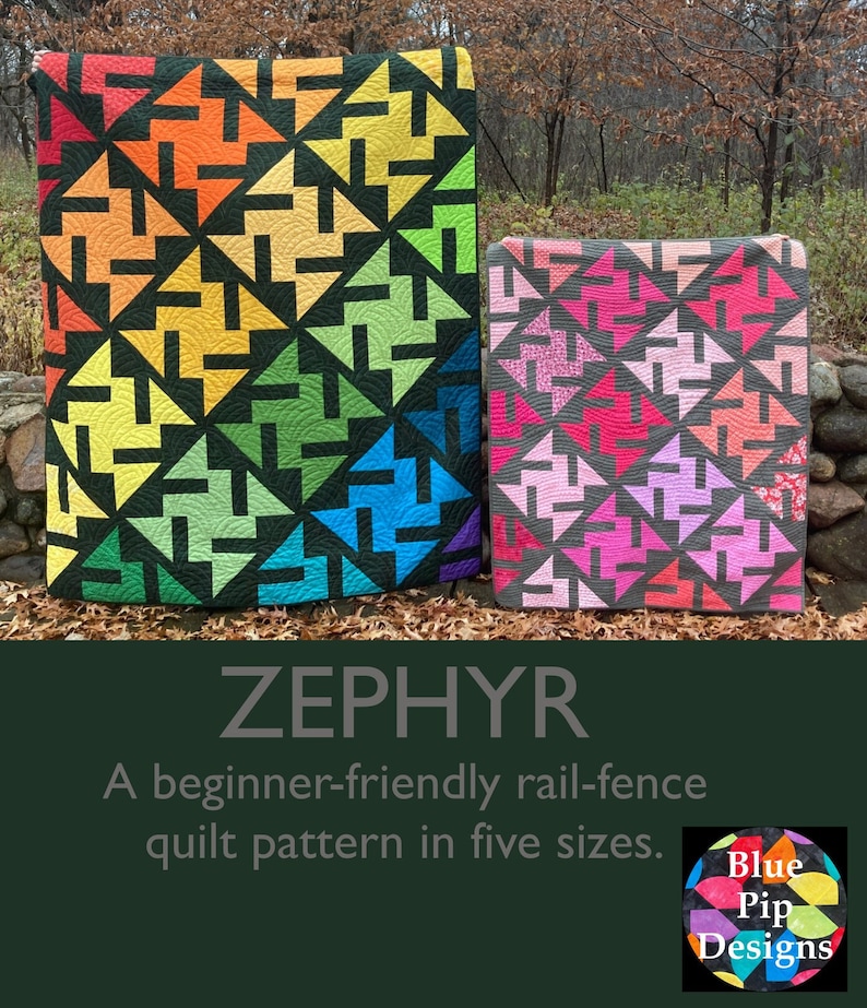 Zephyr A Beginner-Friendly Modern Scrap Quilt Pattern in Five Sizes PDF pattern image 1