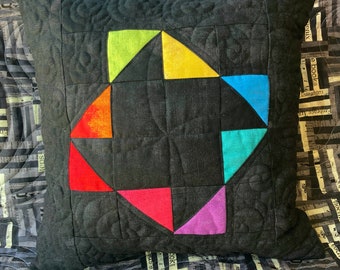 Shadow Pinwheel - Modern Quilted Pillow or Quilt PDF Pattern