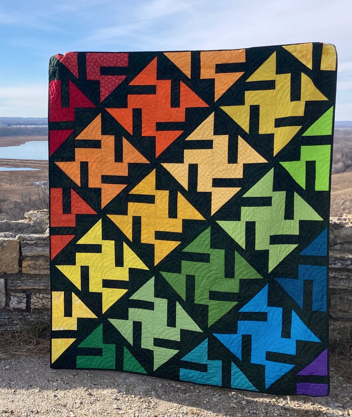 Zephyr A Beginnerfriendly Modern Scrap Quilt Pattern in Etsy