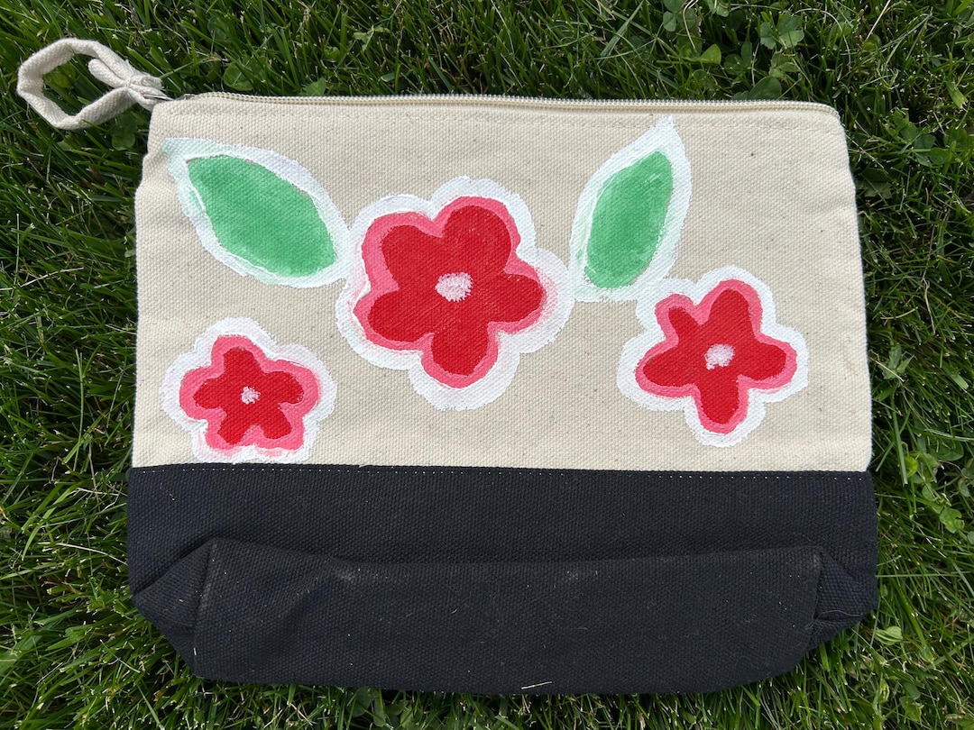 Pink Flower Tote – Hand Painted Canvas Bag - Etsy