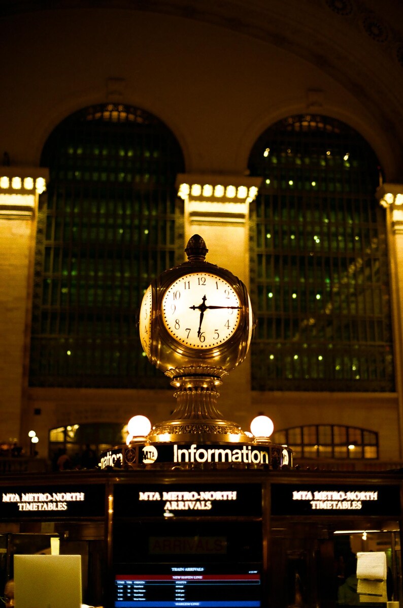 Grand Central State Clock, New York City Film Photo Etsy