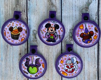 Spooky Snacks Halloween Snap Tab Keychain