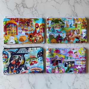 Magical Lands Zipper Pouch, Cosmetic Bag, Travel Pouch, Frontier, Adventure, Fantasy, Tomorrow