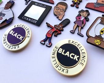 Purple Black Excellence Spinning Lapel Pin