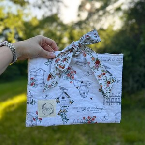 Bow Bible Sleeve Cover Quilted Bible Sleeve Bible Cover Bible Bag Book Cover Christian Gift for Women Christian Gift for Women Bible verse