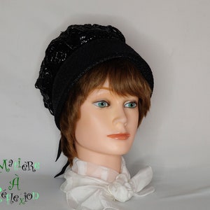 Vintage black straw hat